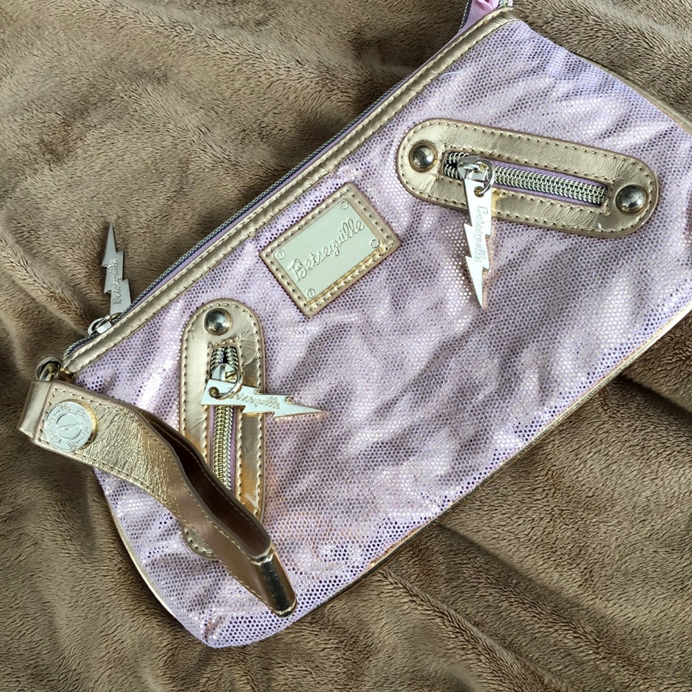 Y2K Betseyville Blush Pink/Gold Lightning Wristlet